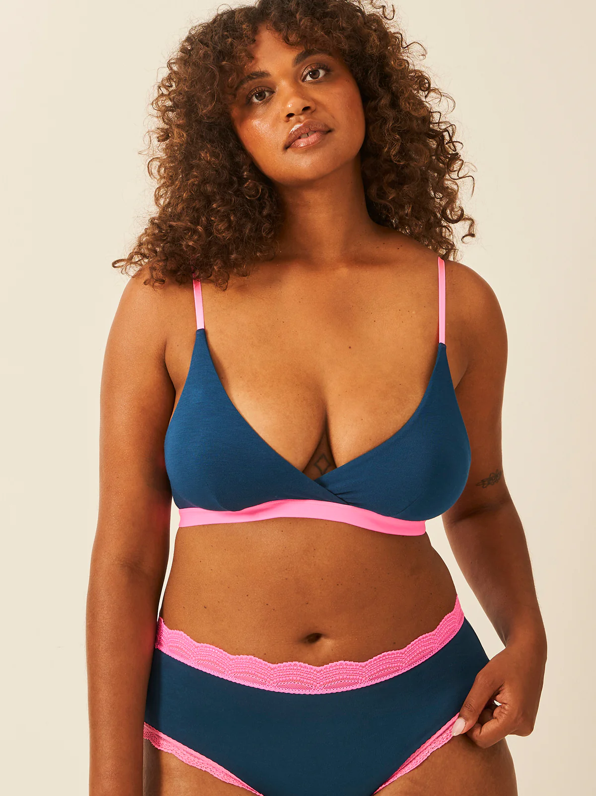Crossover Bra - Midnight Neon Pink - Image 5
