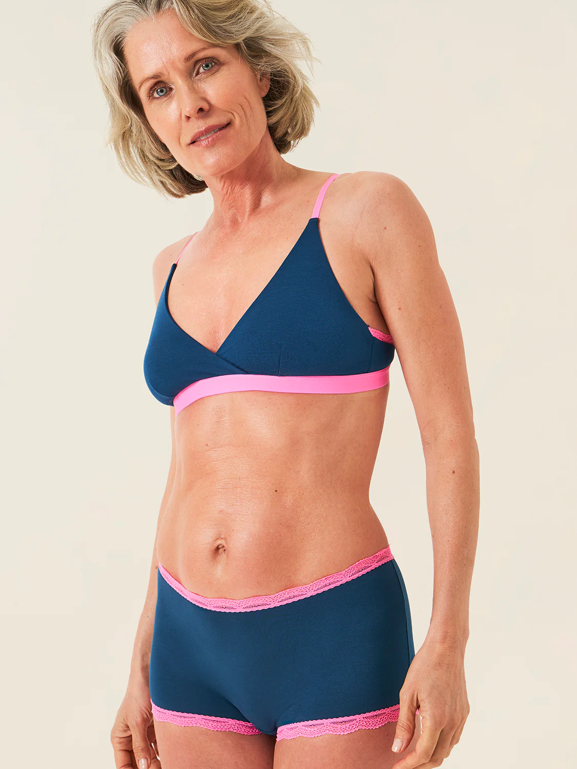 Crossover Bra - Midnight Neon Pink - Image 8