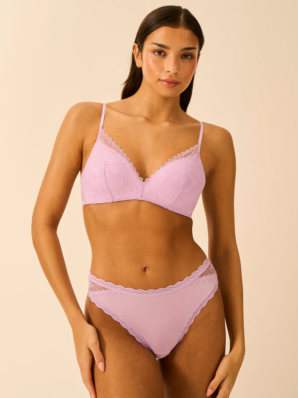 Eco Lace Brazilian Knicker - Lavender Haze - Image 5