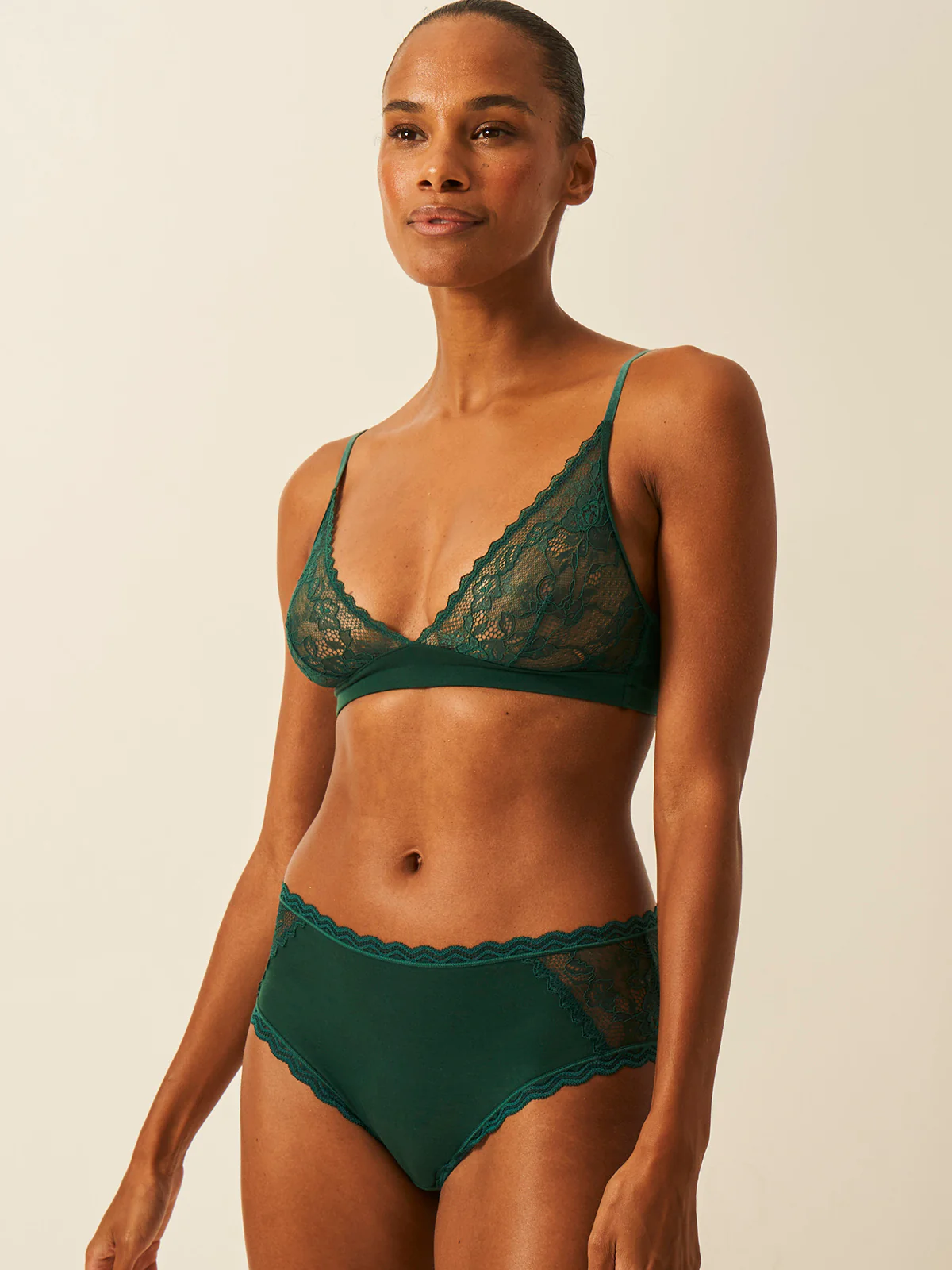 Eco Lace High Rise Knicker - Alpine Green - Image 5