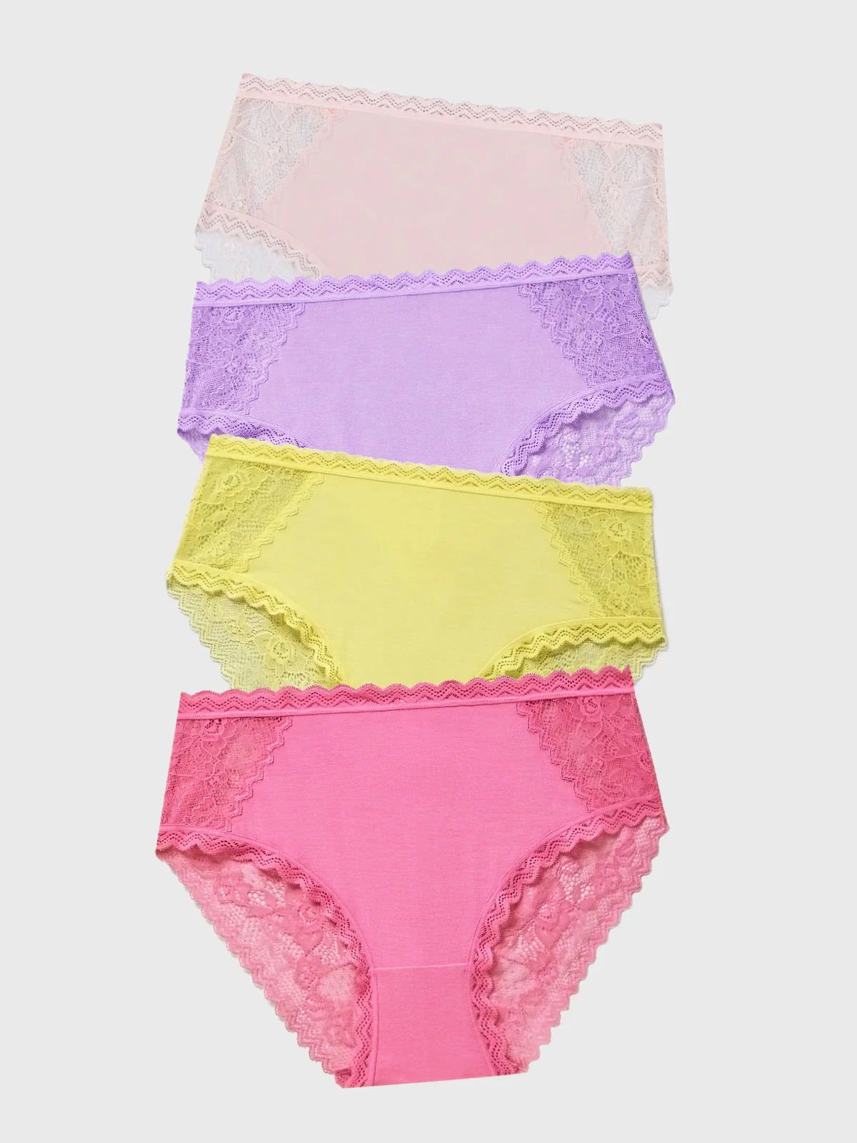 Eco Lace High Rise Knicker Four Pack - Summer Brights