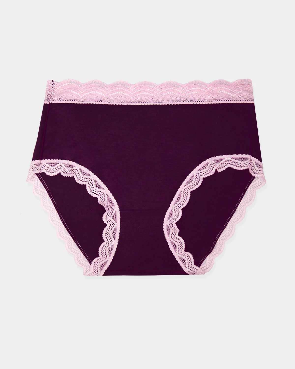 High Rise Knicker - Black Cherry & Dusky Pink - Image 5