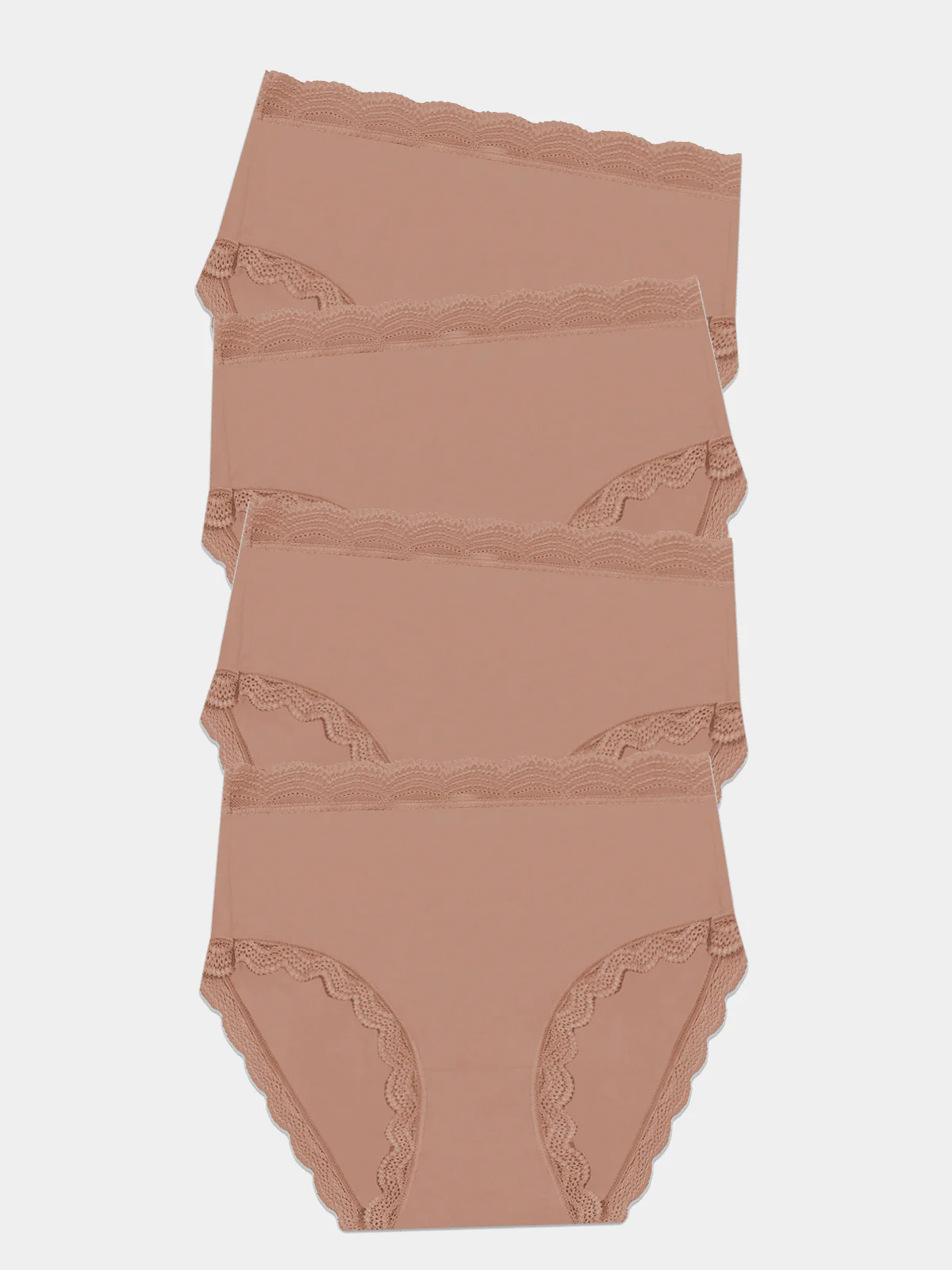 High Rise Knicker Four Pack - Latte