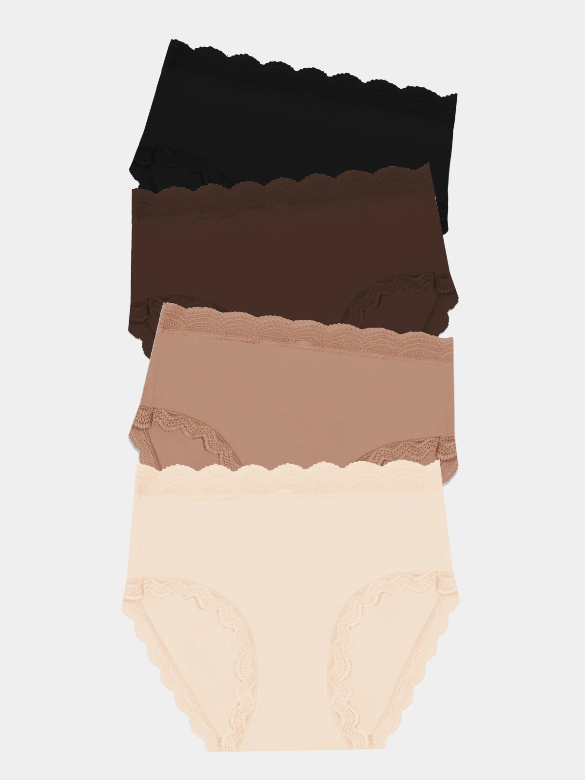 High Rise Knicker Four Pack - Latte Essentials