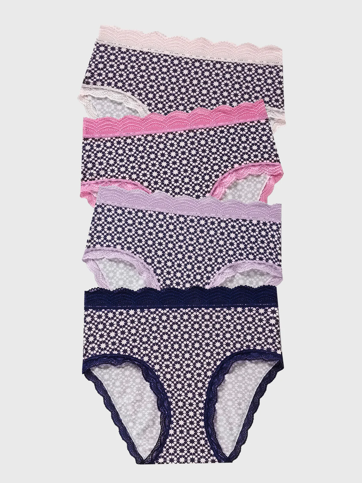 High Rise Knicker Four Pack - Mosaic Nights