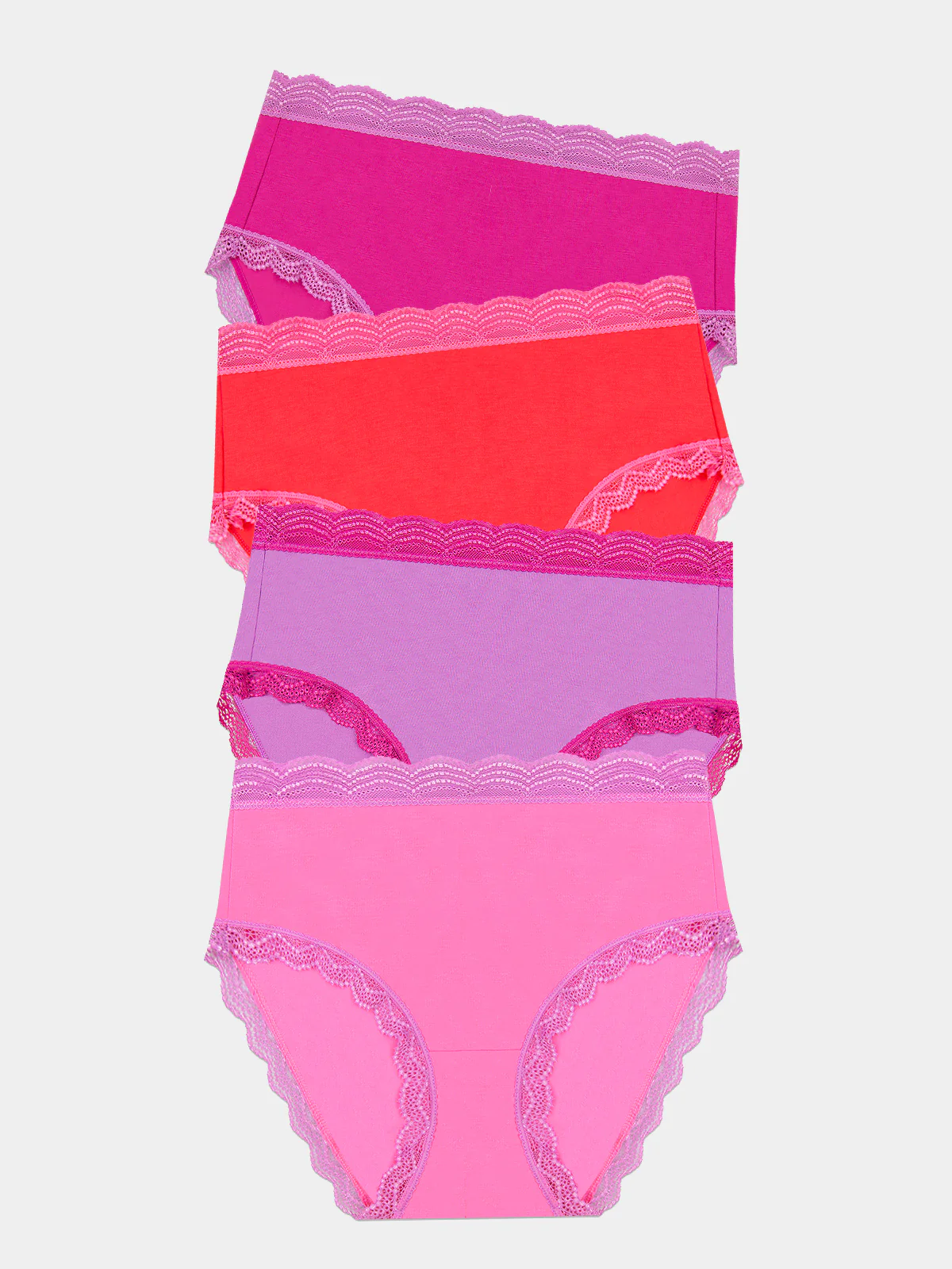 High Rise Knicker Four Pack - Pink Cosmos Contrast