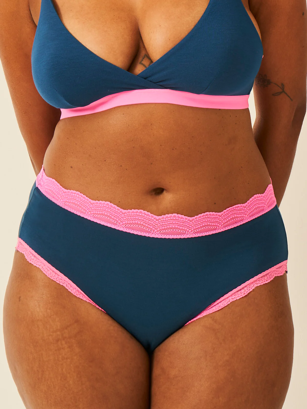 High Rise Knicker - Midnight Neon Pink - Image 10