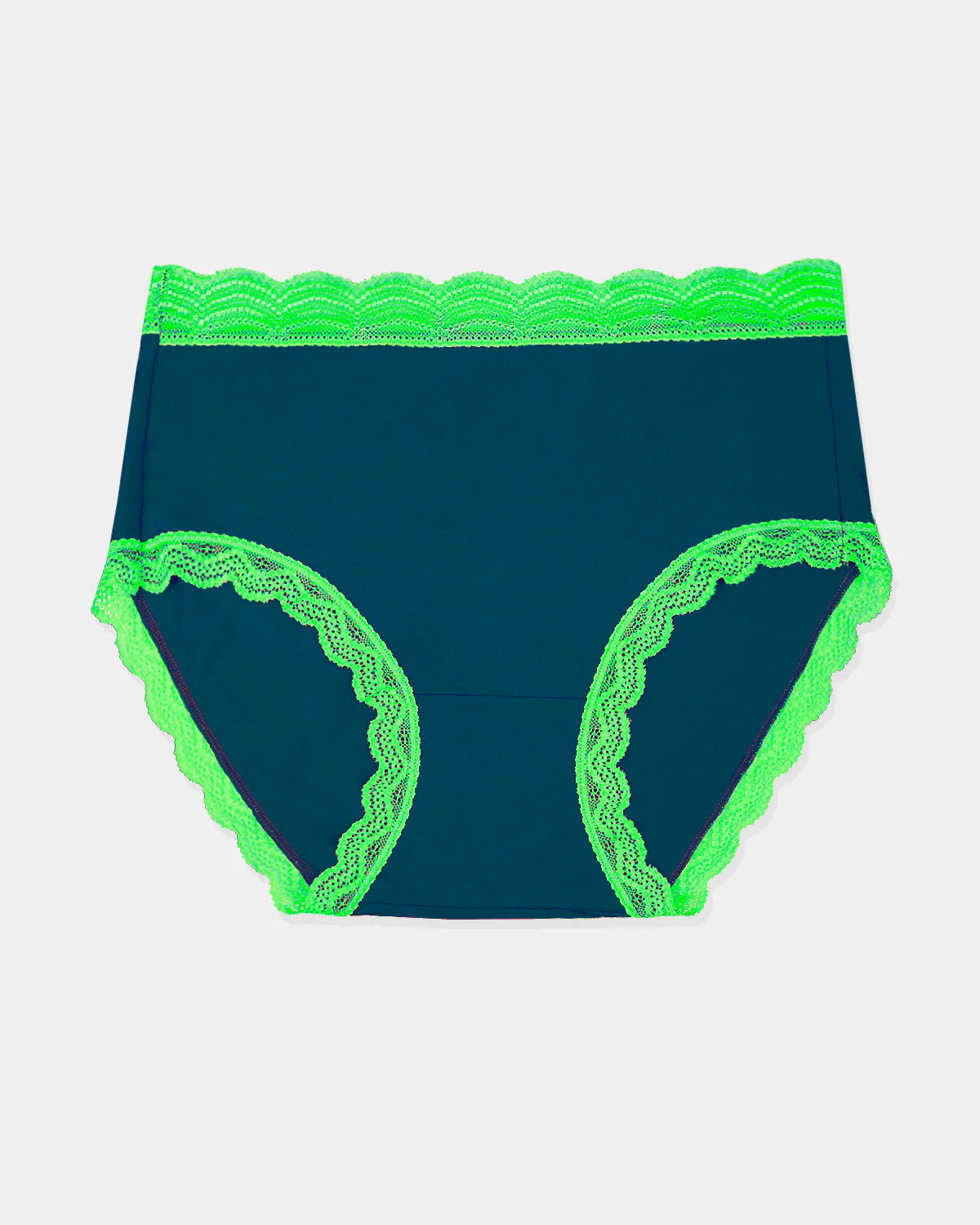 High Rise Knicker - Midnight Neon Green - Image 4