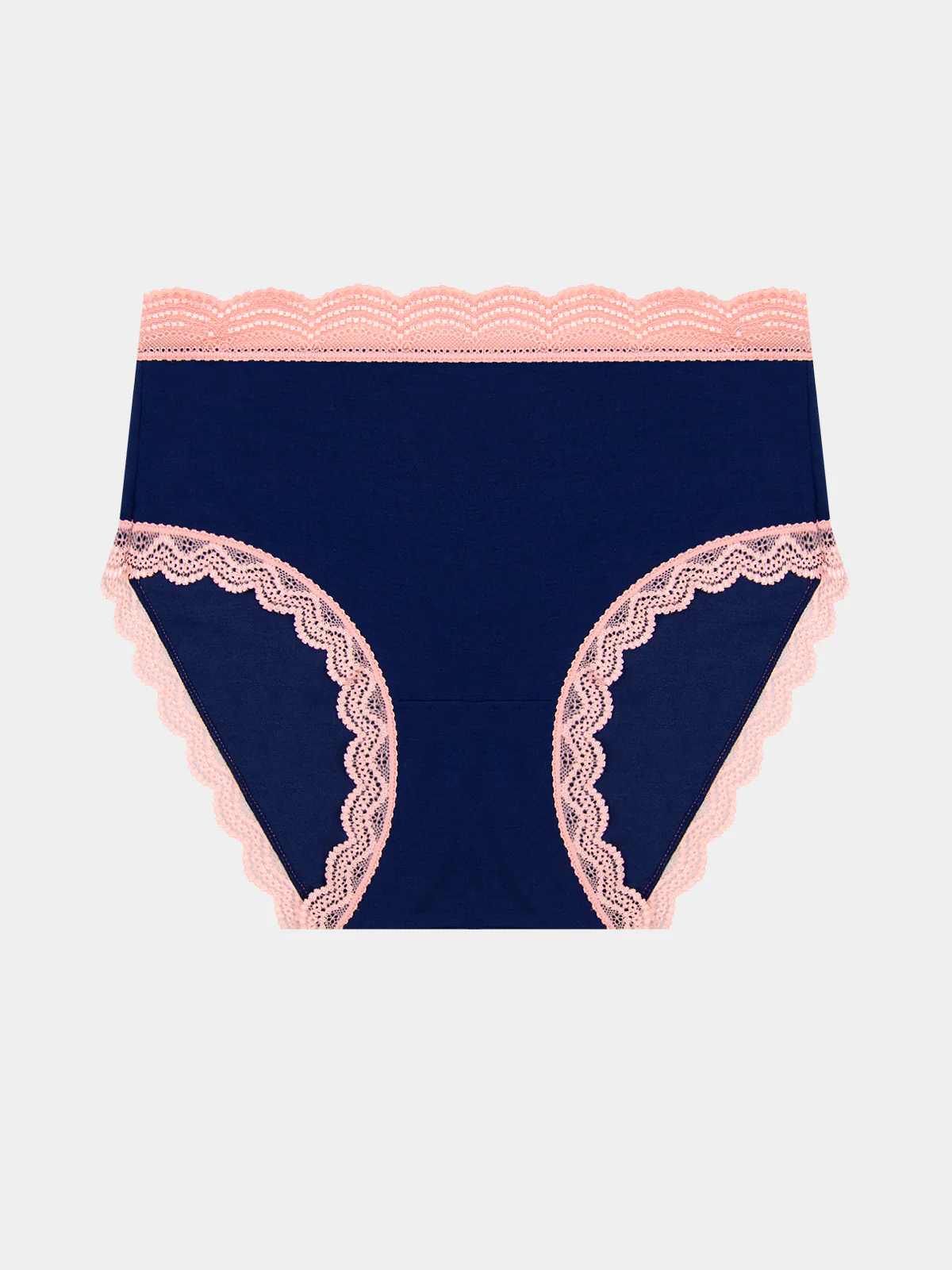 High Rise Knicker - Navy & Neon Peach - Image 6