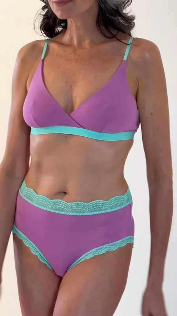 High Rise Knicker - Sweet Violet & Peppermint - Image 2