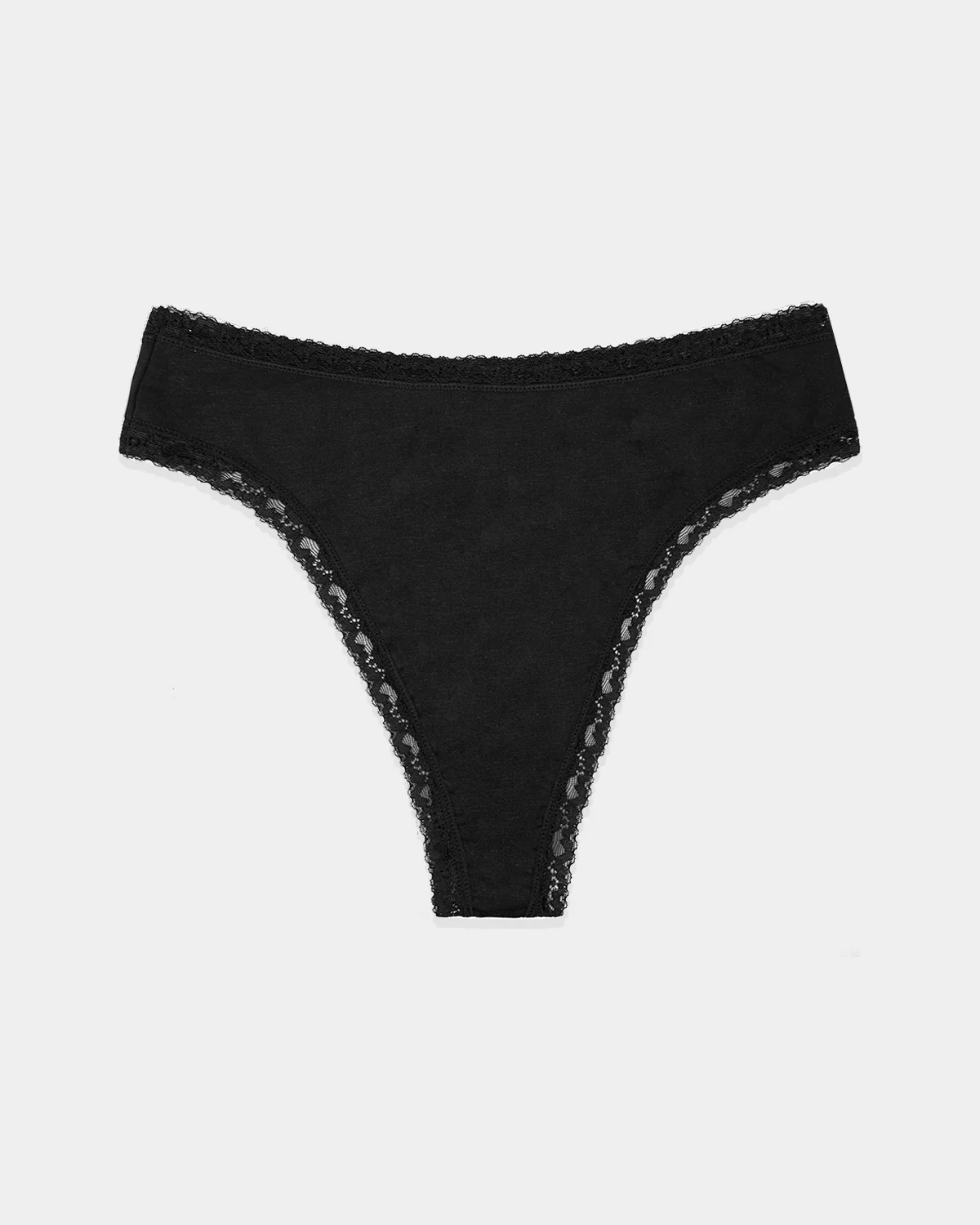High Waisted Thong - Black - Image 4