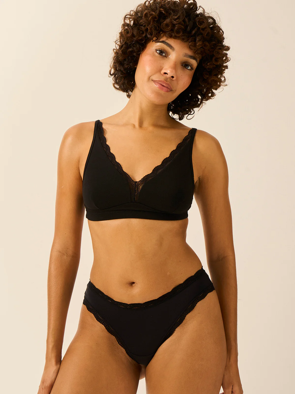 Lace Plunge Bra - Black - Image 6