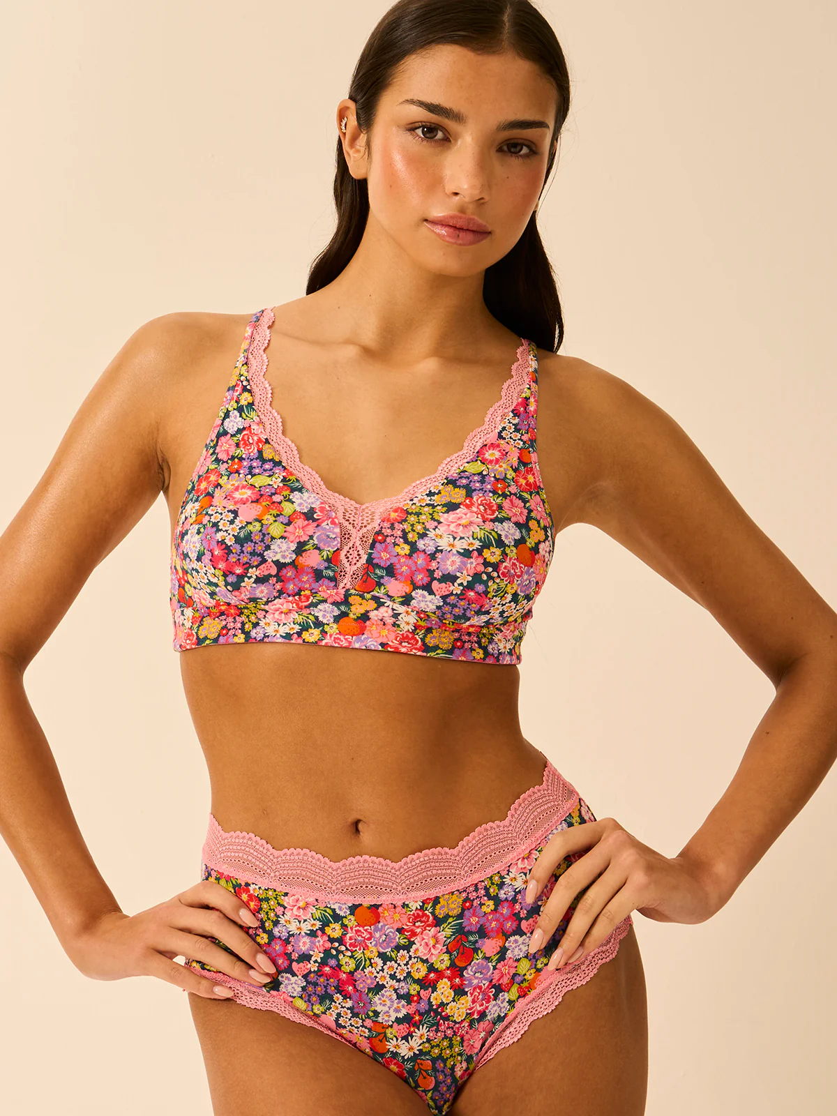 Lace Plunge Bra - Botanical Bloom - Image 5