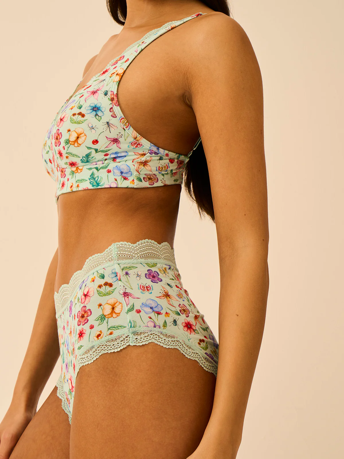 Lace Plunge Bra - Ethereal Wildflowers - Image 4