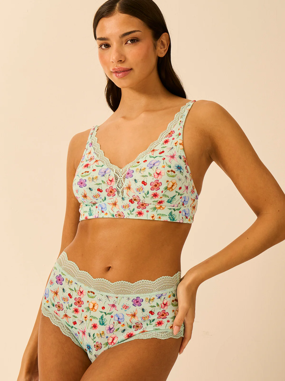 Lace Plunge Bra - Ethereal Wildflowers - Image 5