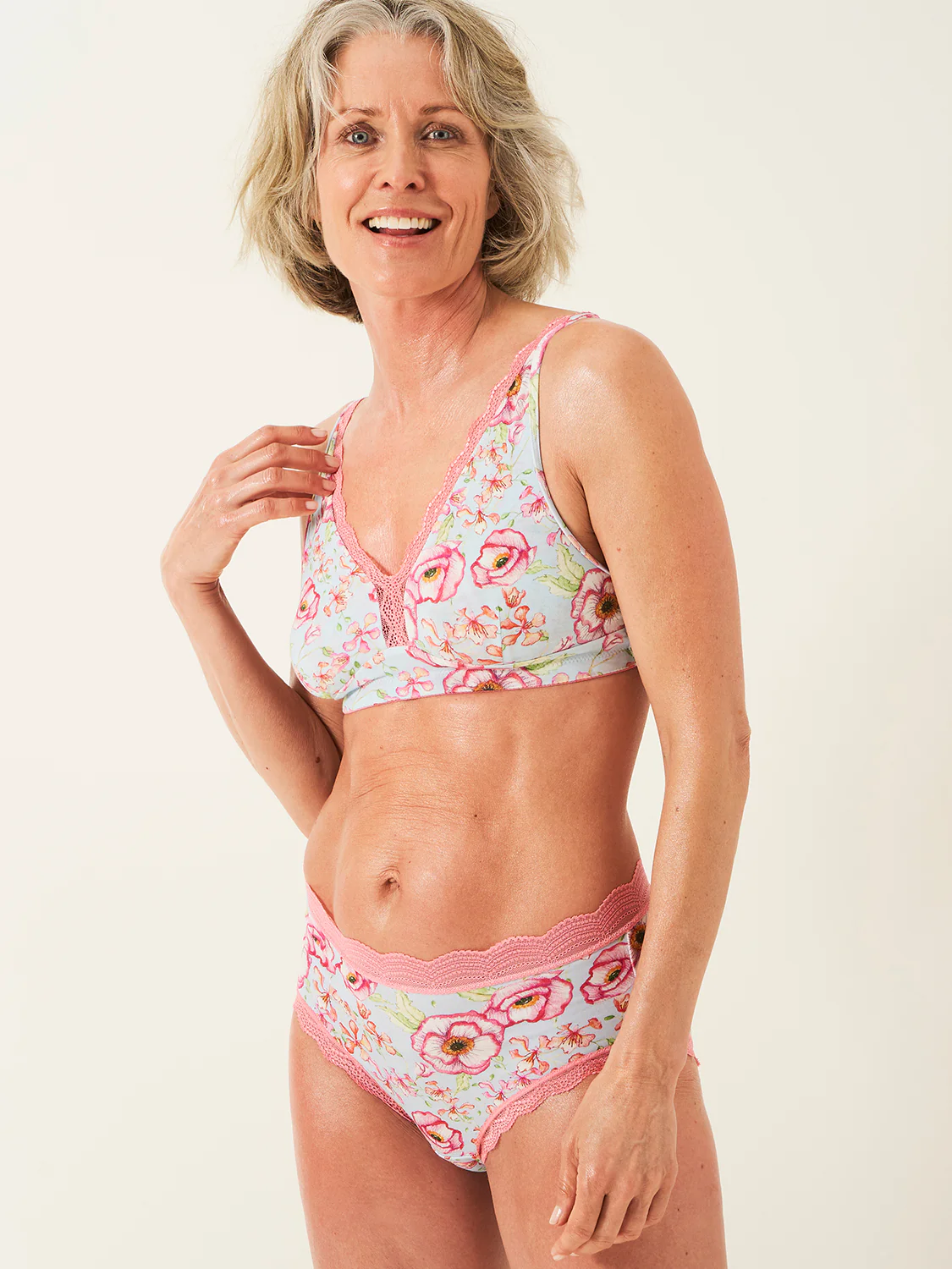 Lace Plunge Bra - Pastel Poppy - Image 5