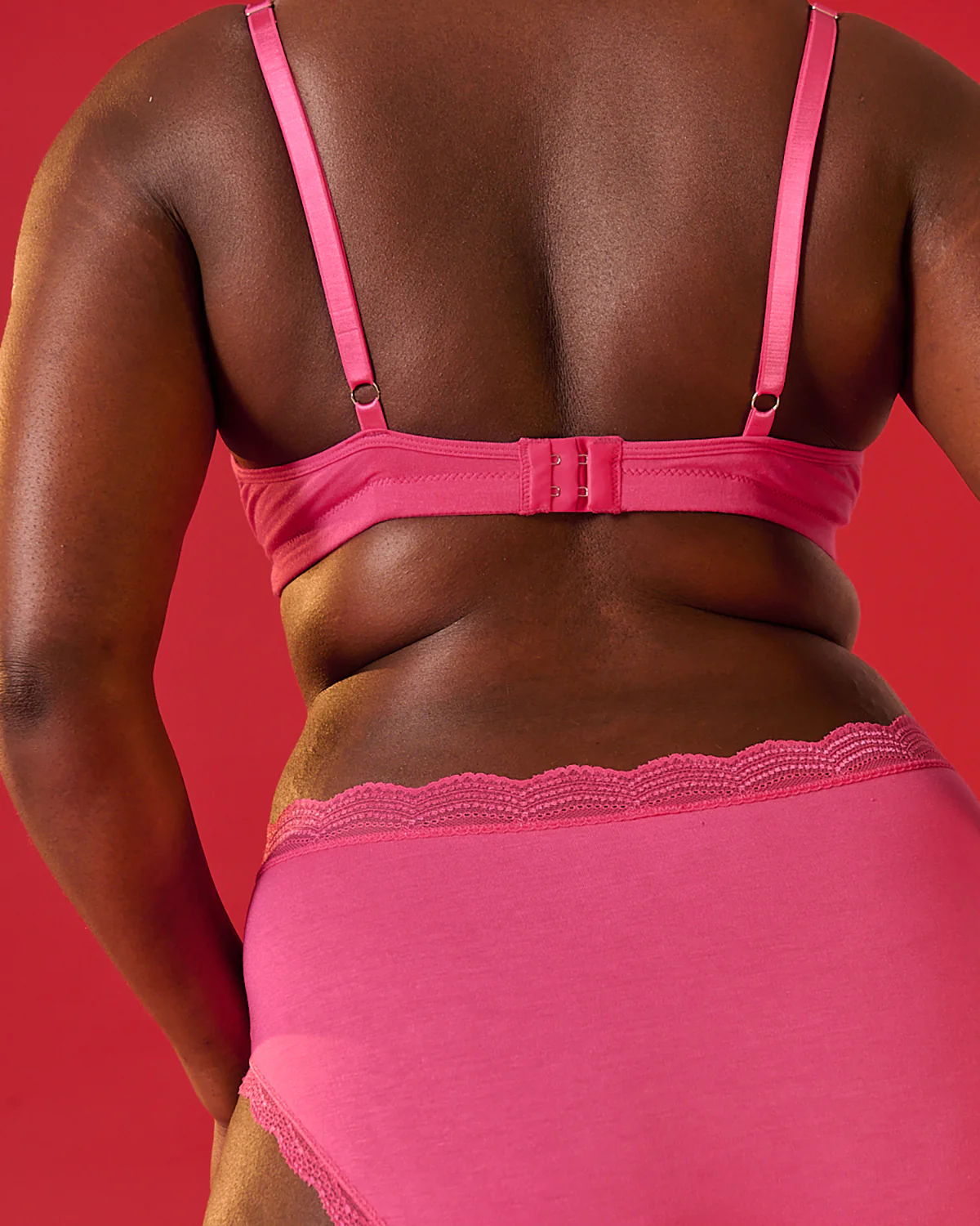 Lace Plunge Bra - Raspberry - Image 11