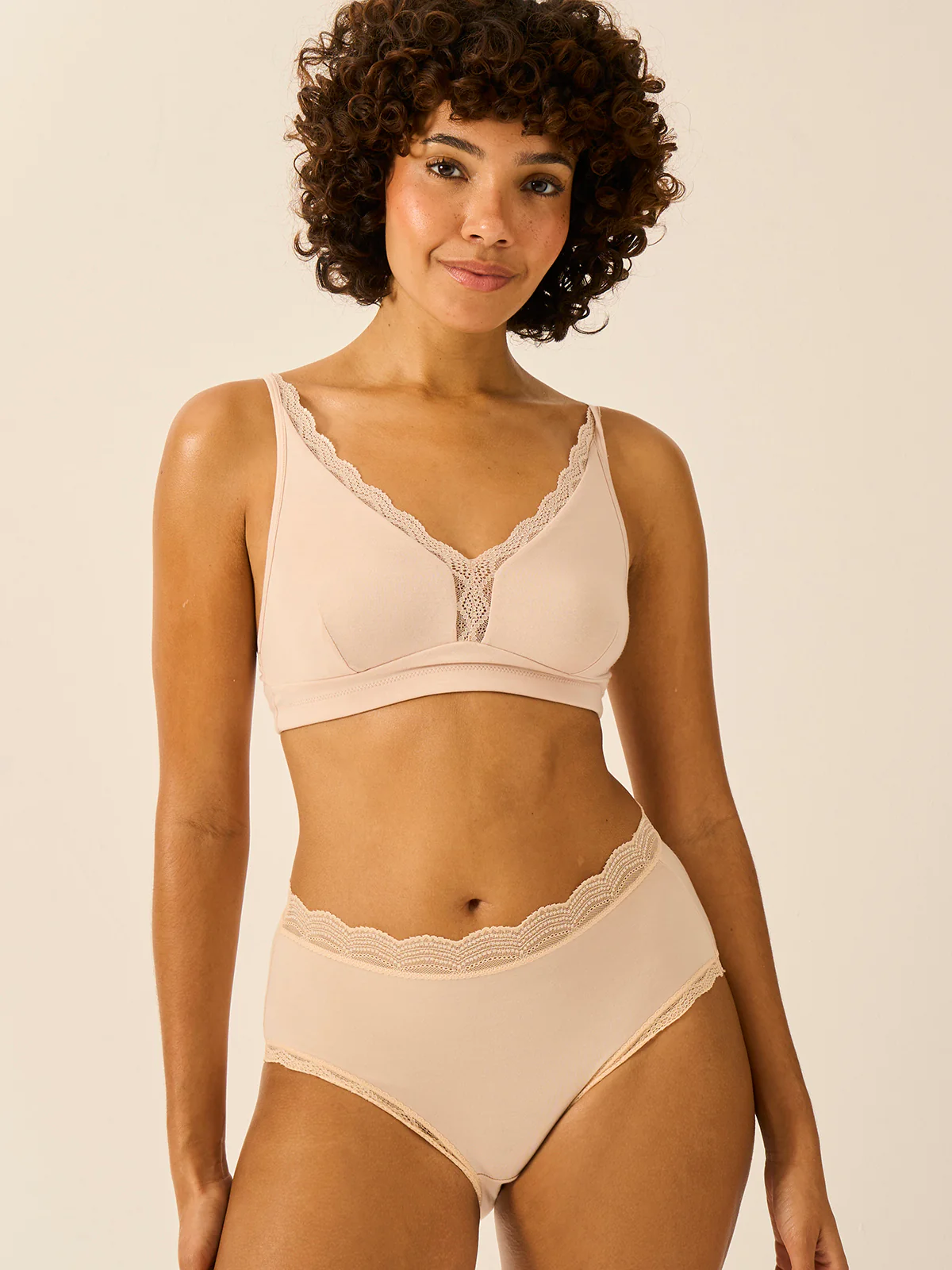 Lace Plunge Bra - Sand - Image 5