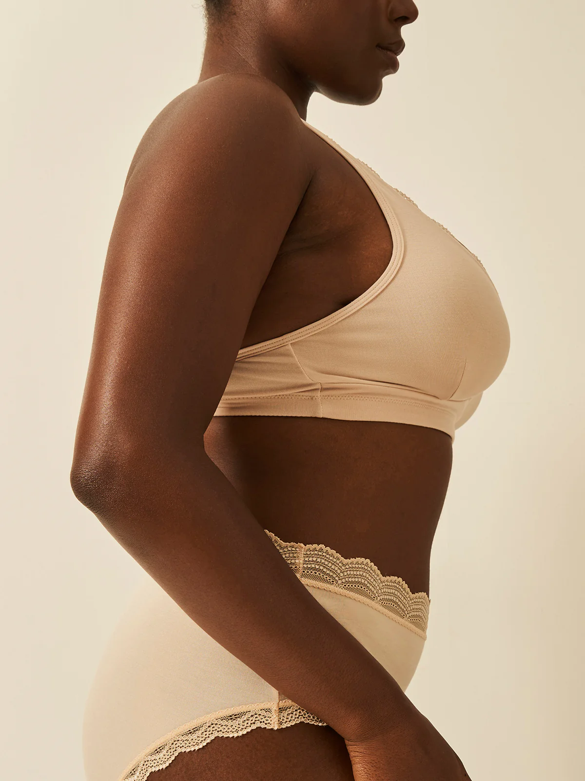 Lace Plunge Bra - Sand - Image 8