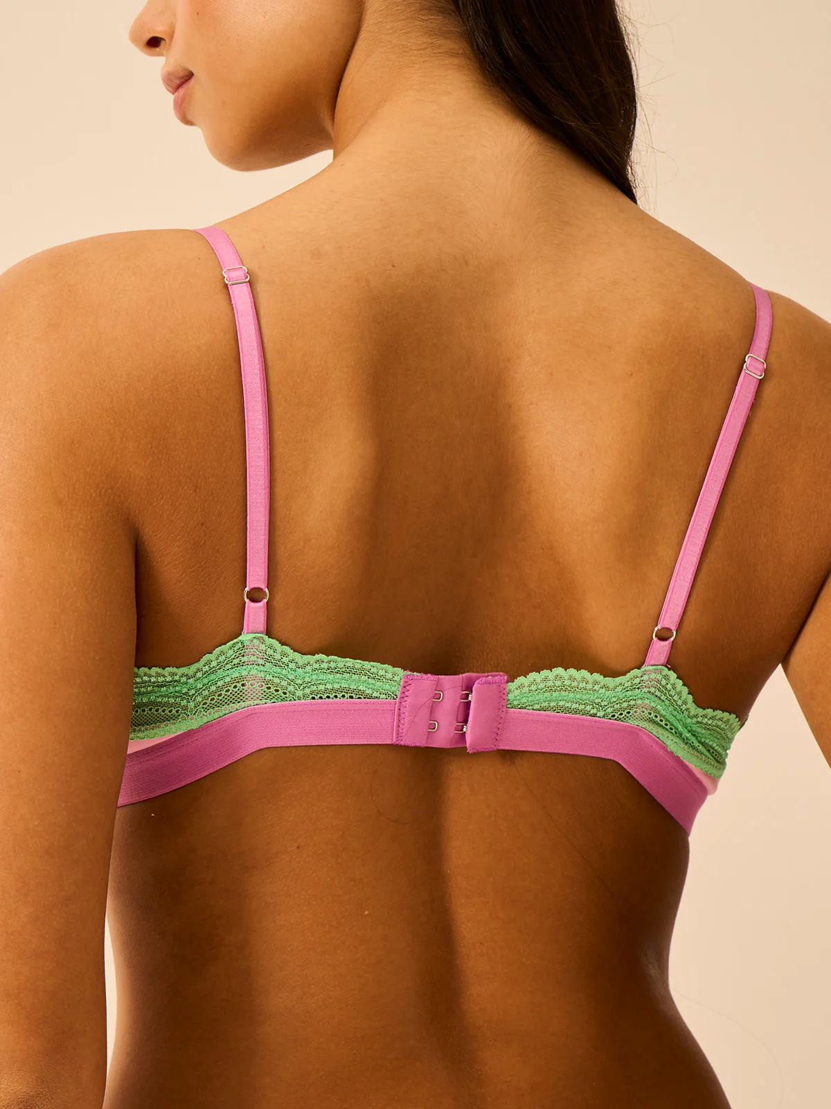 Light Lace Triangle Bra - Candy Floss Brights - Image 2