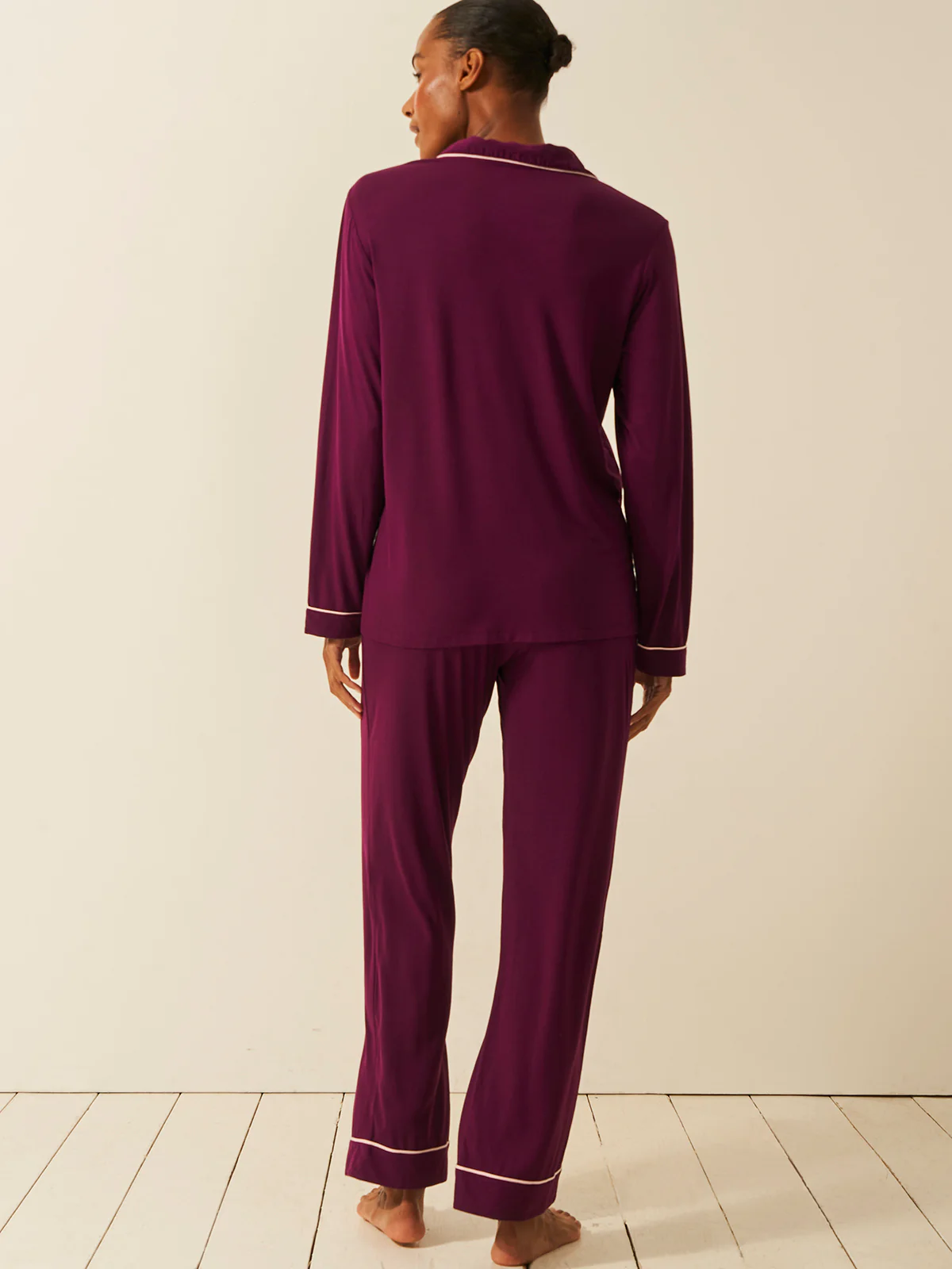 Long Pyjama Set - Black Cherry - Image 3