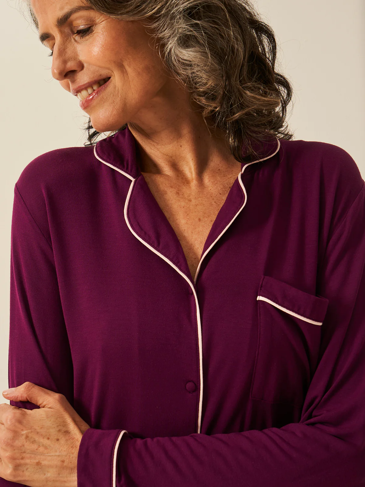 Long Pyjama Set - Black Cherry - Image 6