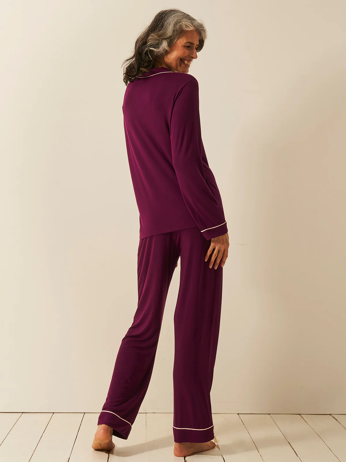 Long Pyjama Set - Black Cherry - Image 7