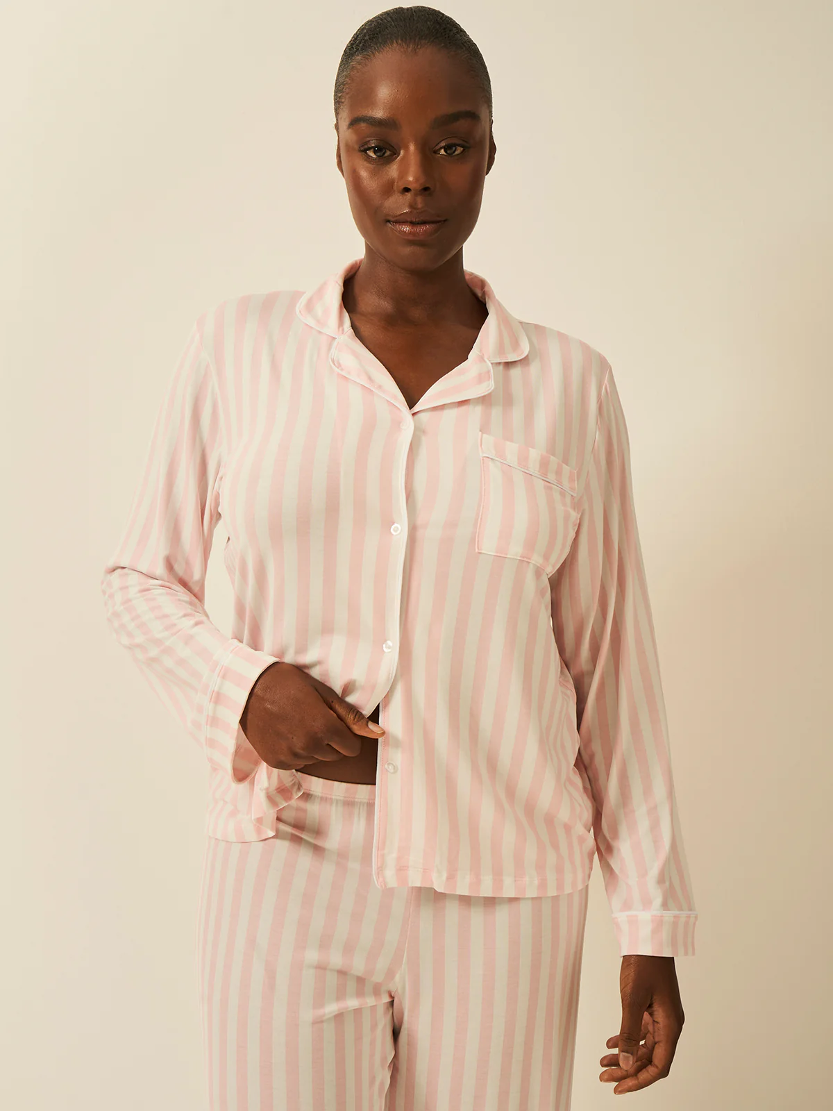 Long Pyjama Set - Candy Pink Stripe - Image 4