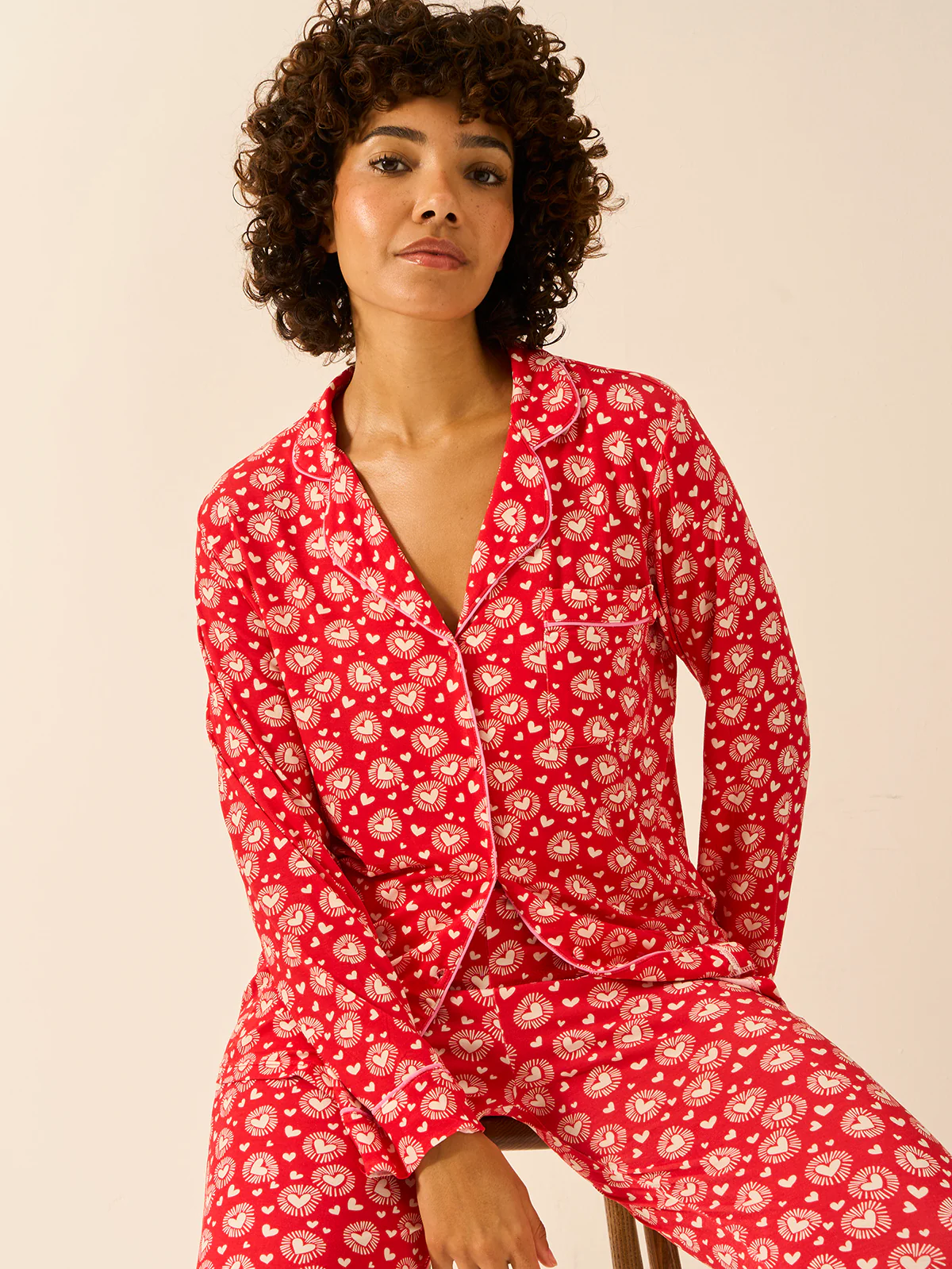 Long Pyjama Set - Hearts on Fire