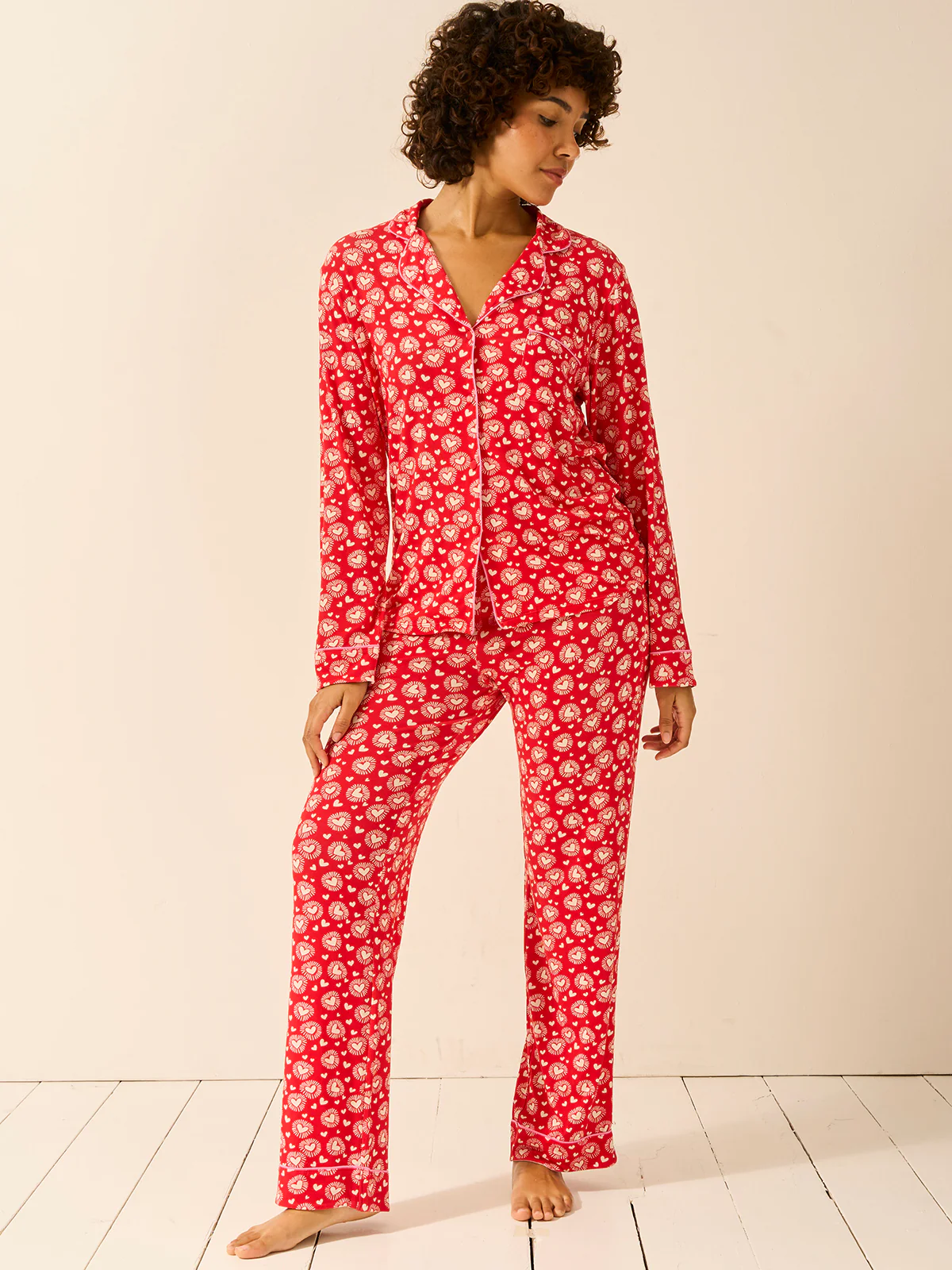 Long Pyjama Set - Hearts on Fire - Image 4