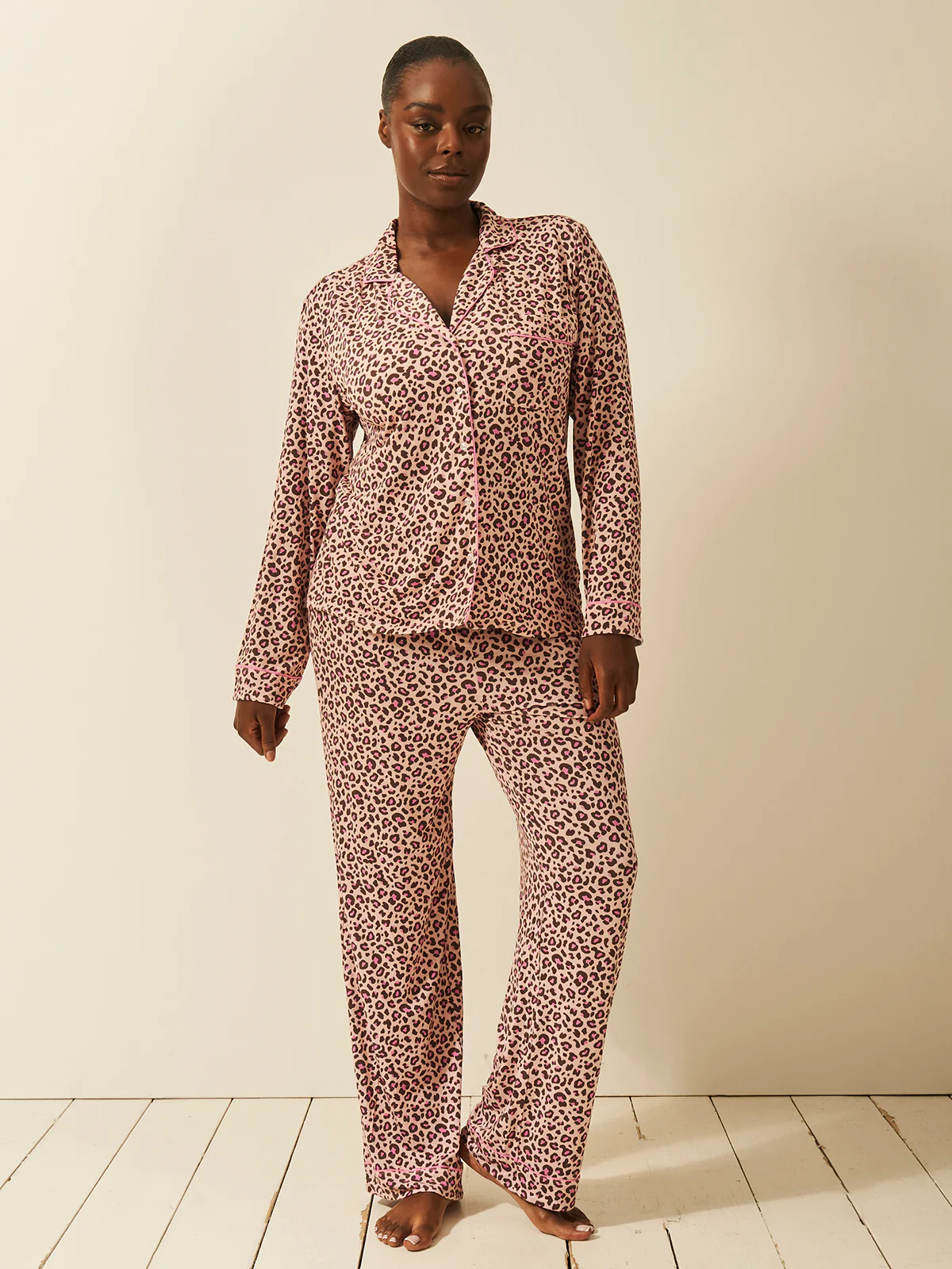Long Pyjama Set - Liquorice Leopard - Image 2
