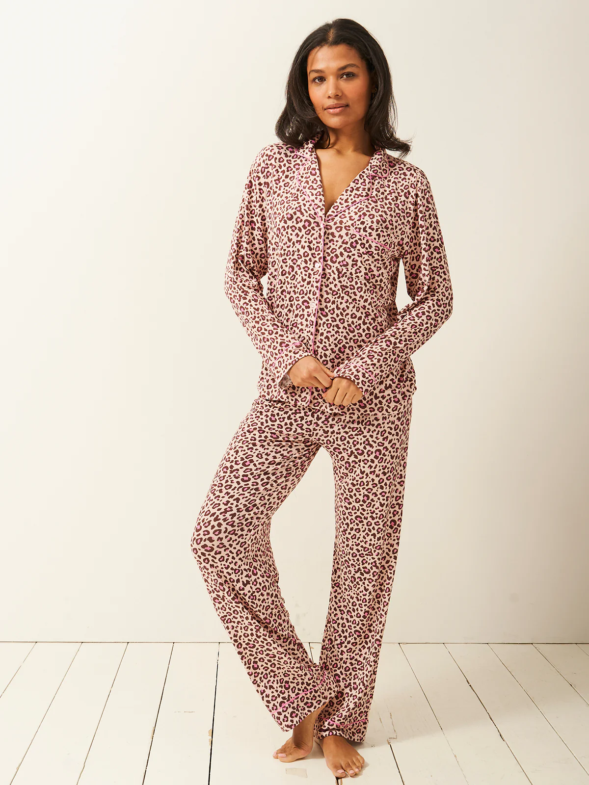 Long Pyjama Set - Liquorice Leopard - Image 5