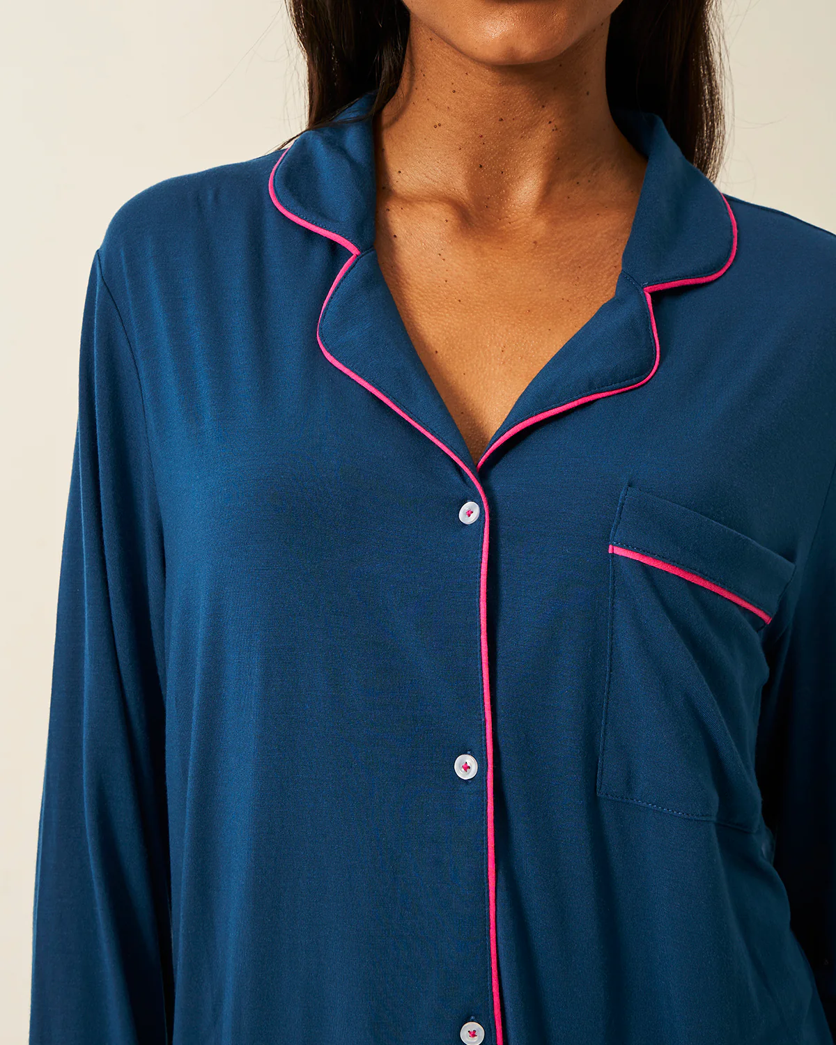 Long Pyjama Set - Midnight and Raspberry - Image 4