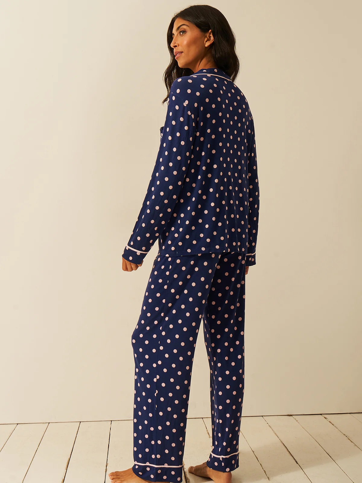 Long Pyjama Set - Navy Spot - Image 2