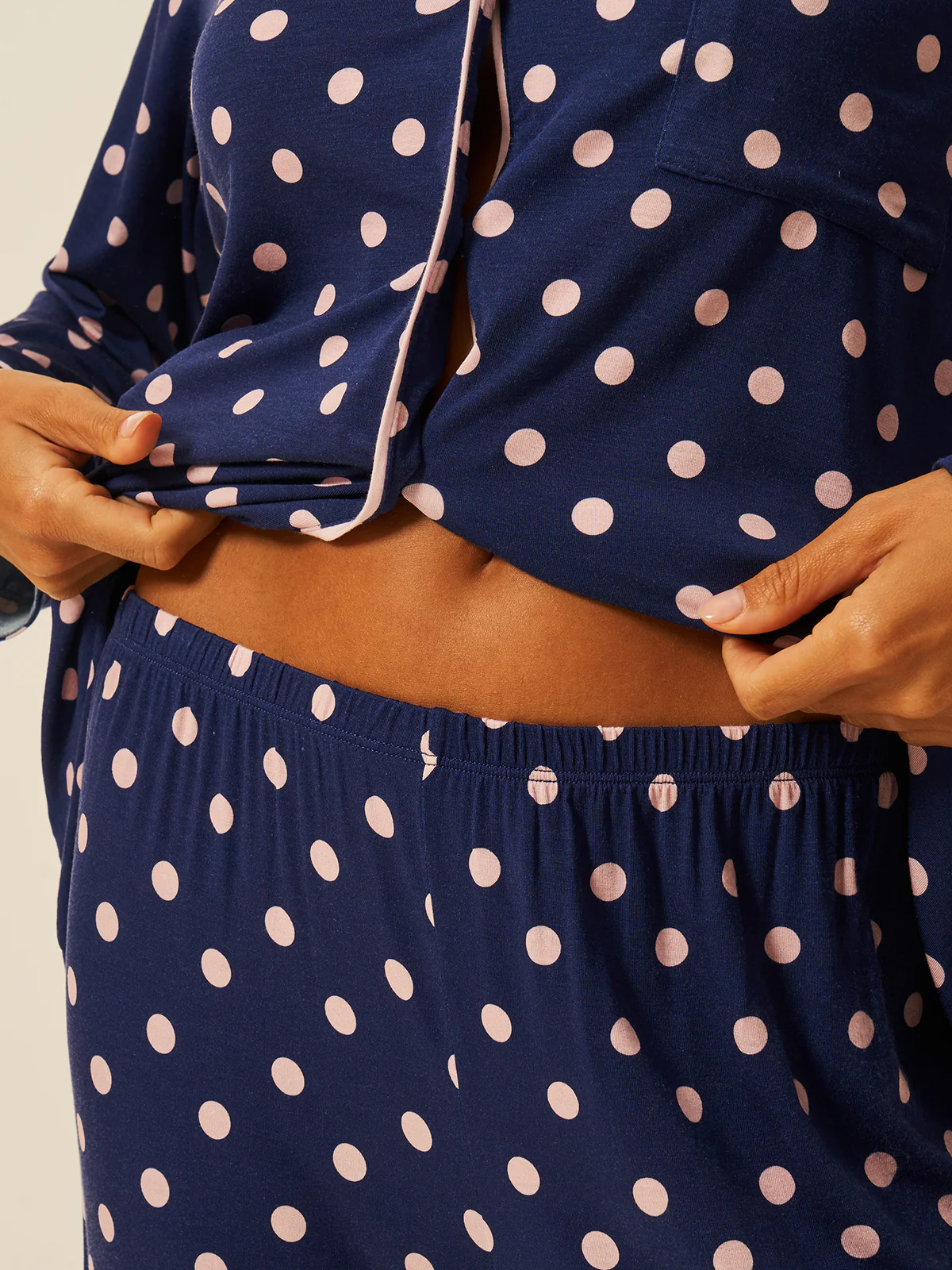 Long Pyjama Set - Navy Spot - Image 4