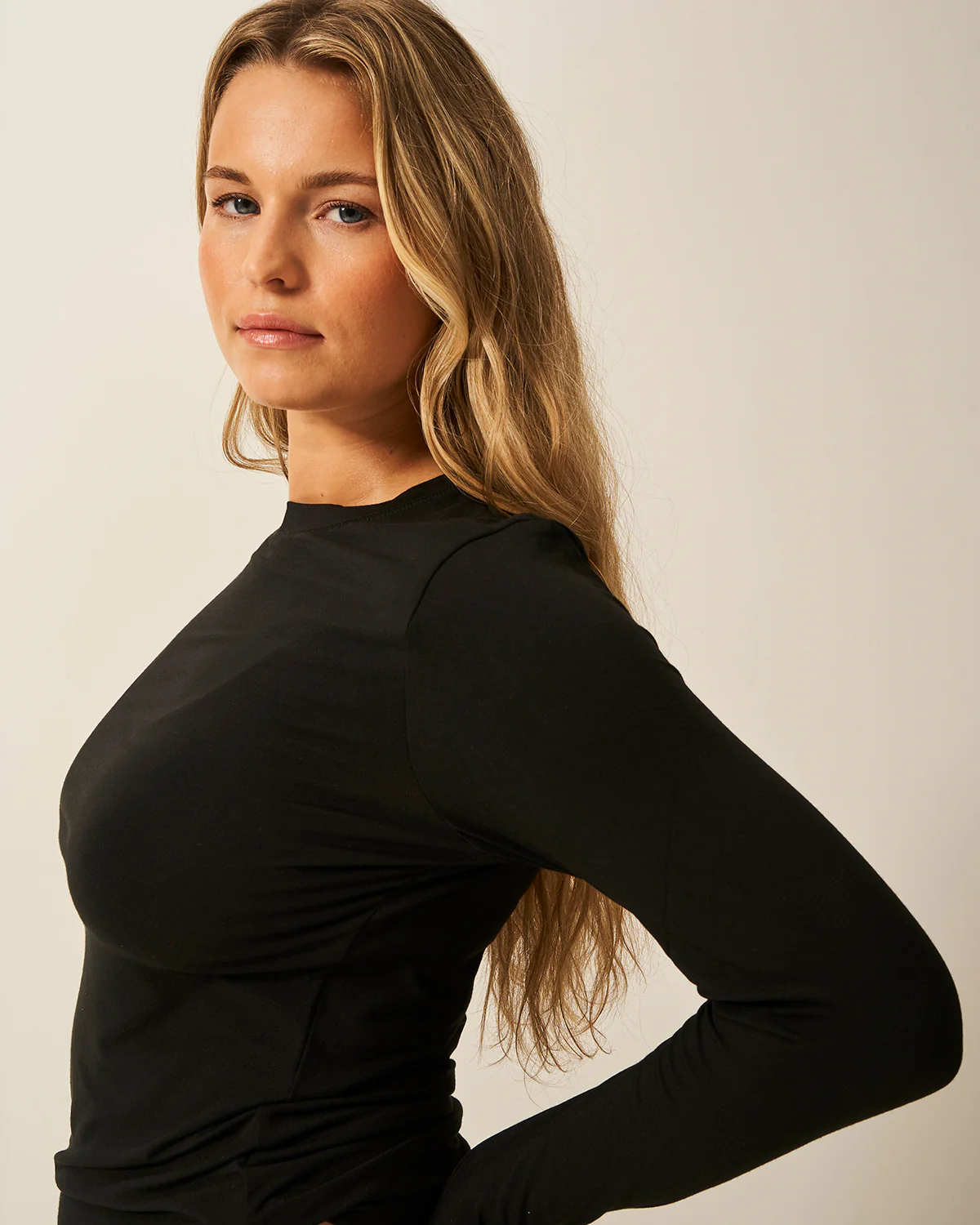 Long Sleeve Under Layer Top - Black - Image 8