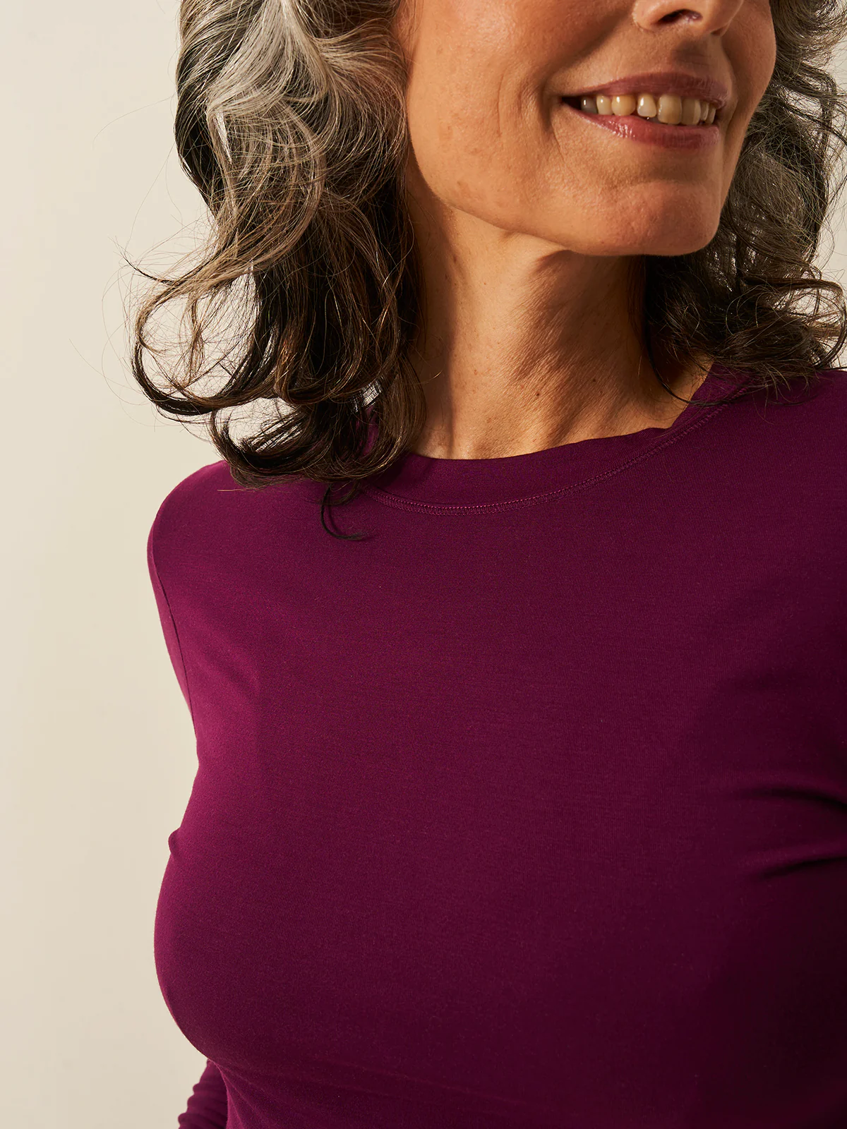 Long Sleeve Under Layer Top - Black Cherry - Image 7