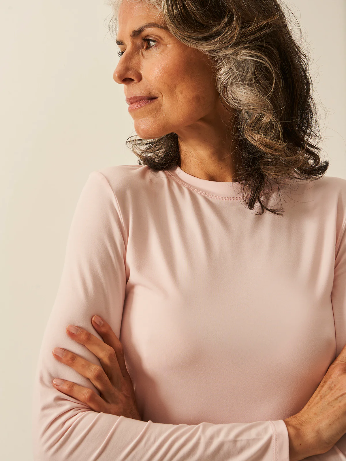 Long Sleeve Under Layer Top - Pale Pink - Image 7