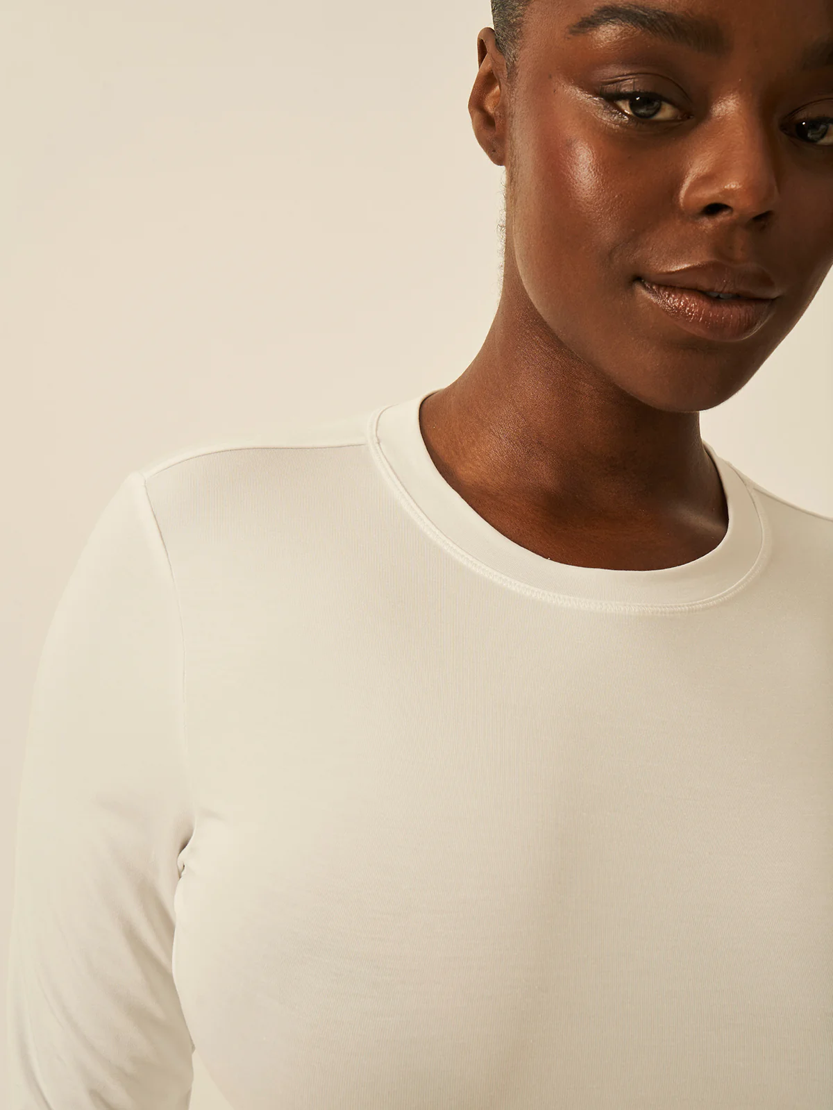 Long Sleeve Under Layer Top - White - Image 4
