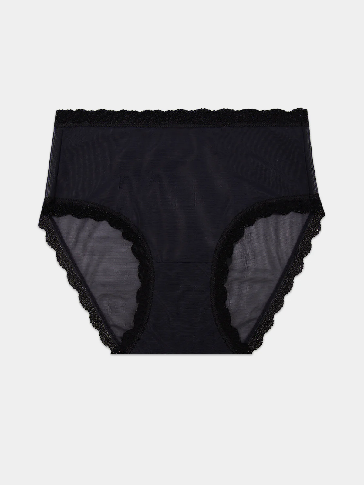 Mesh High Rise Knicker - Black - Image 5