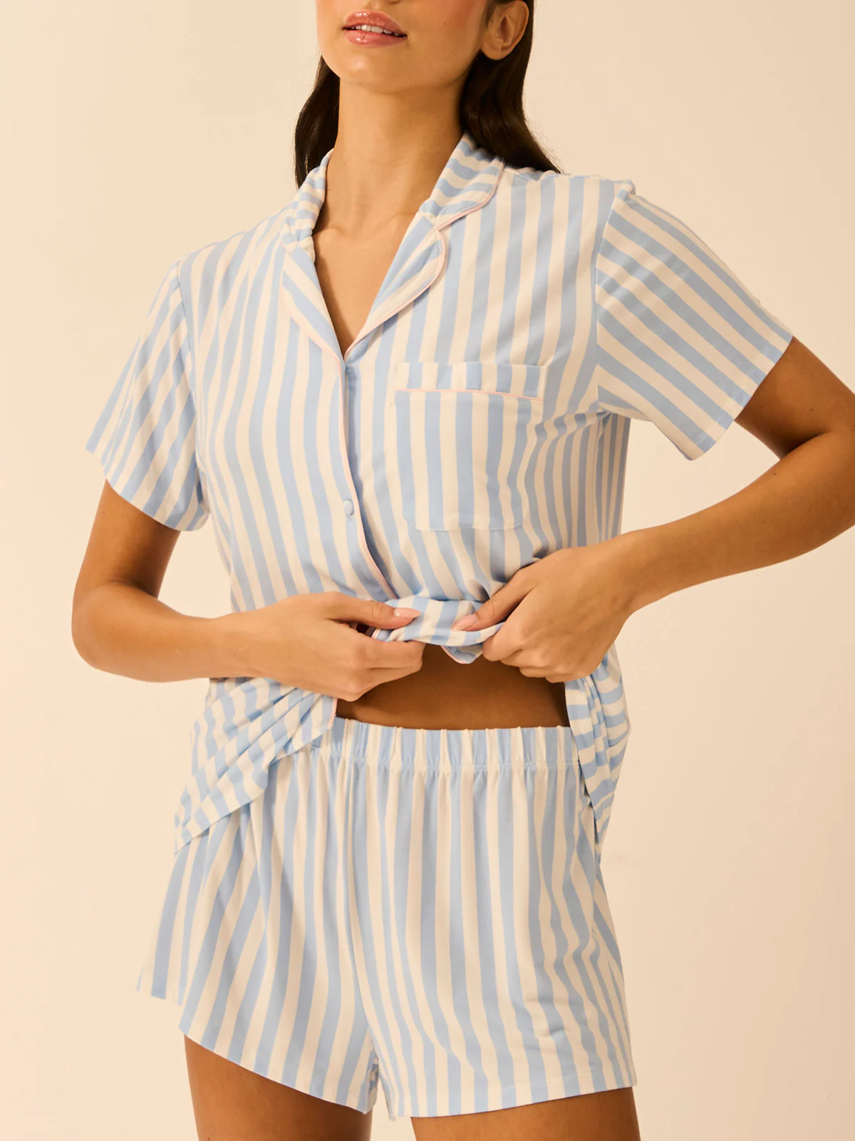 Short Pyjama Set - Serenity Stripe - Image 6