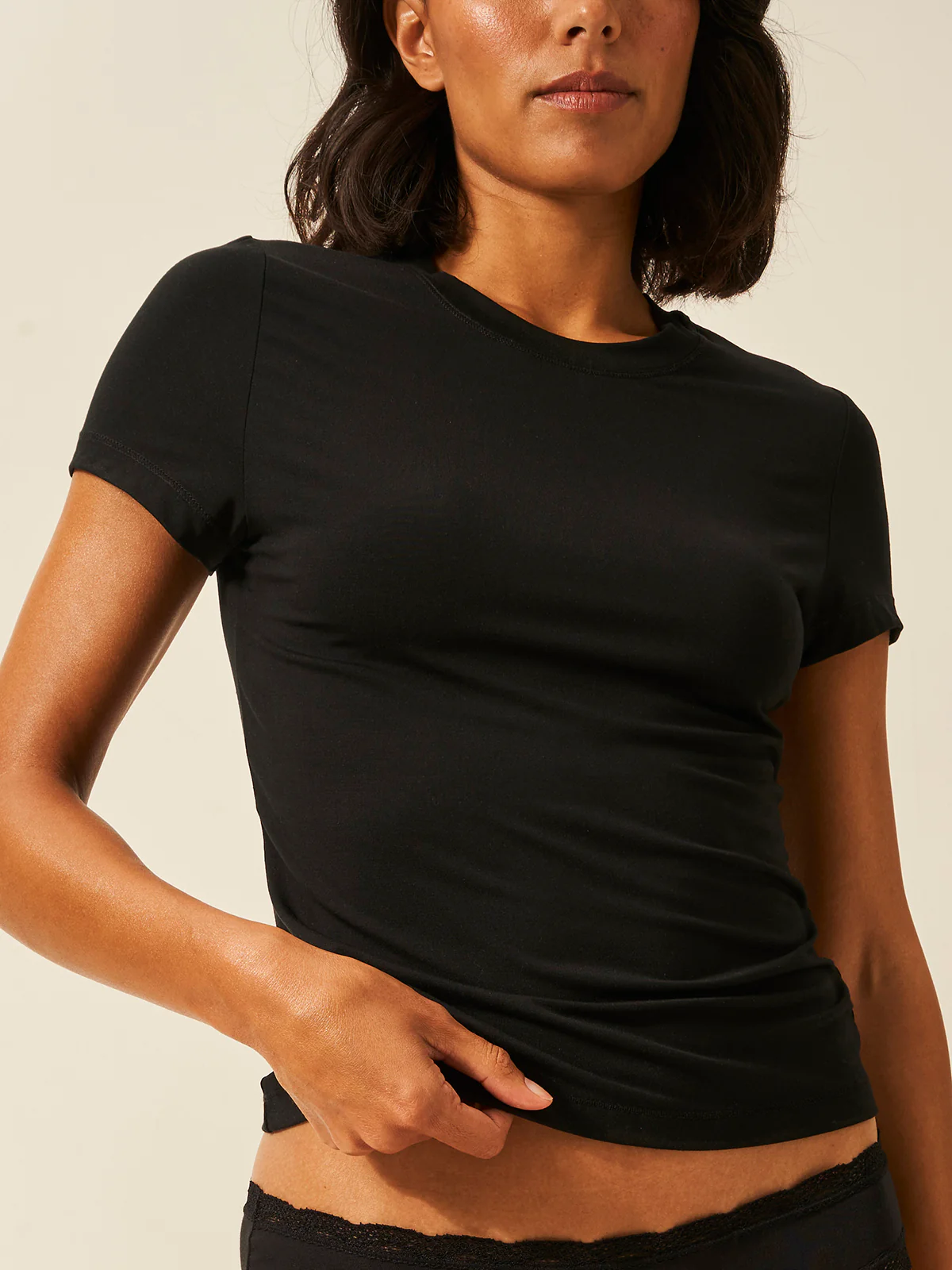 Short Sleeve Top - Black - Image 5