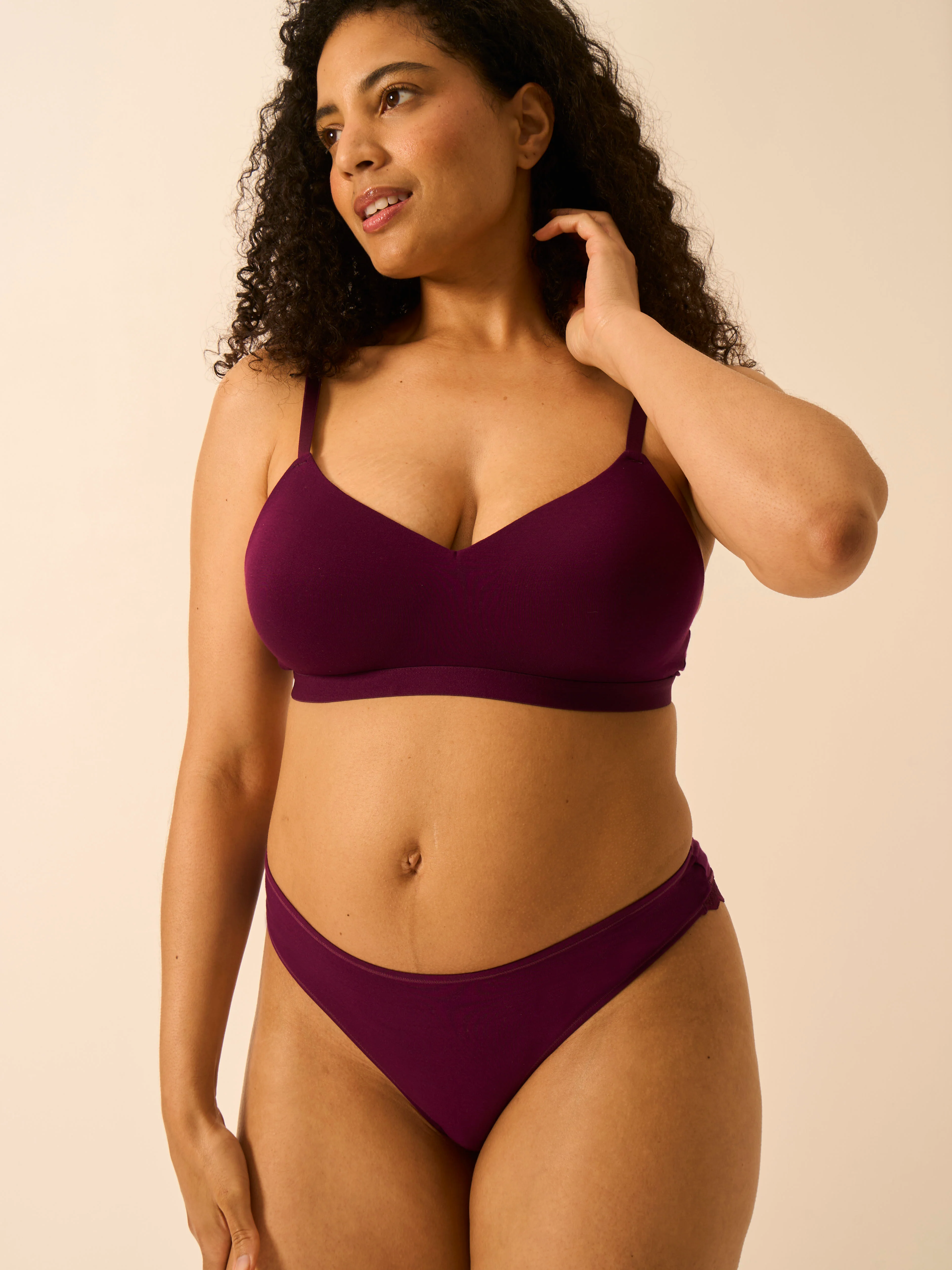 Smooth Sculpt Padded Bra - Black Cherry - Image 7