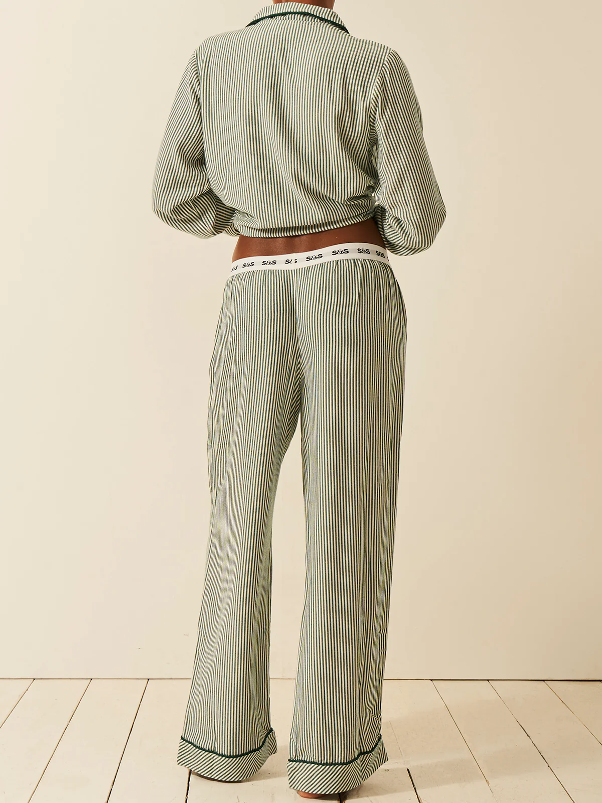 Soft Brushed Woven Pyjama Bottoms - Alpine Stripe - Image 4