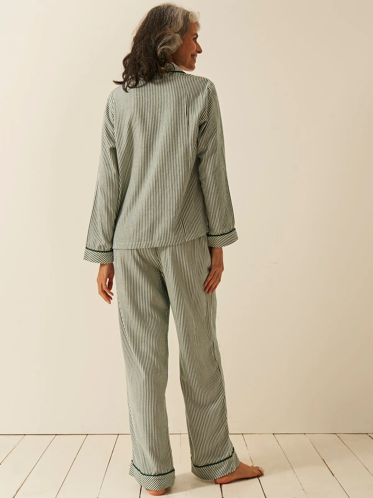 Soft Brushed Woven Pyjama Bottoms - Alpine Stripe - Image 7