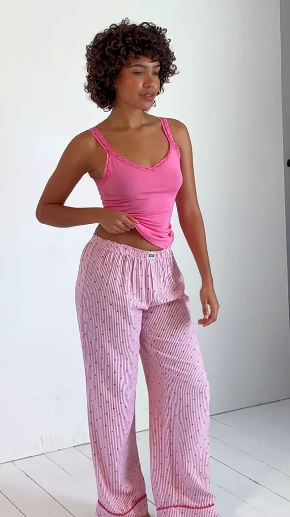Soft Brushed Woven Pyjama Bottoms - Hearts - Image 2