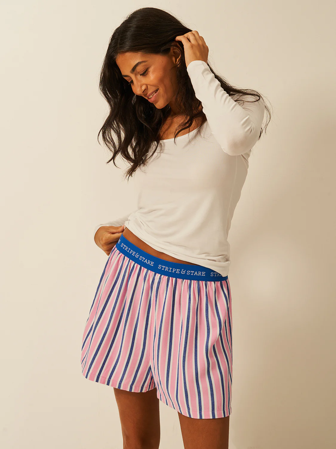Soft Brushed Woven Pyjama Shorts - Lazy Sunday - Image 4