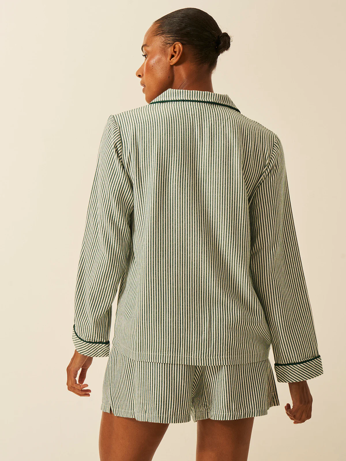Soft Brushed Woven Pyjama Top - Alpine Stripe - Image 4