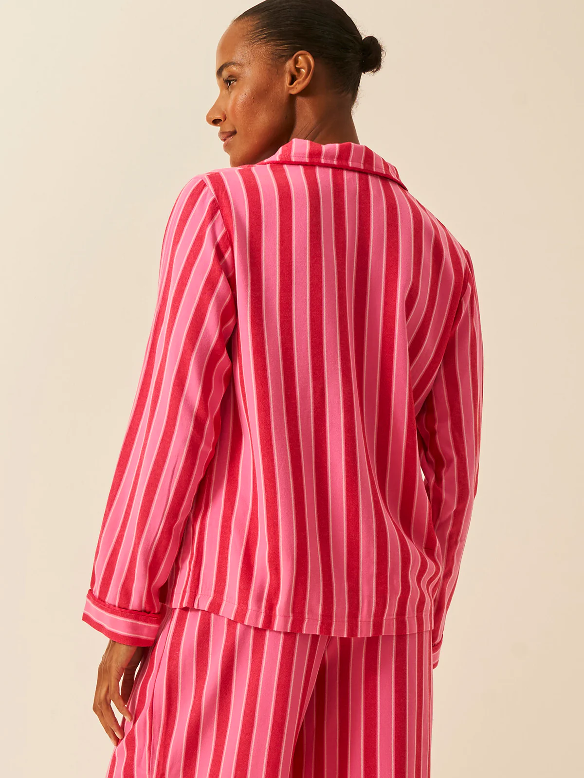 Soft Brushed Woven Pyjama Top - Candy Pop Stripe - Image 3