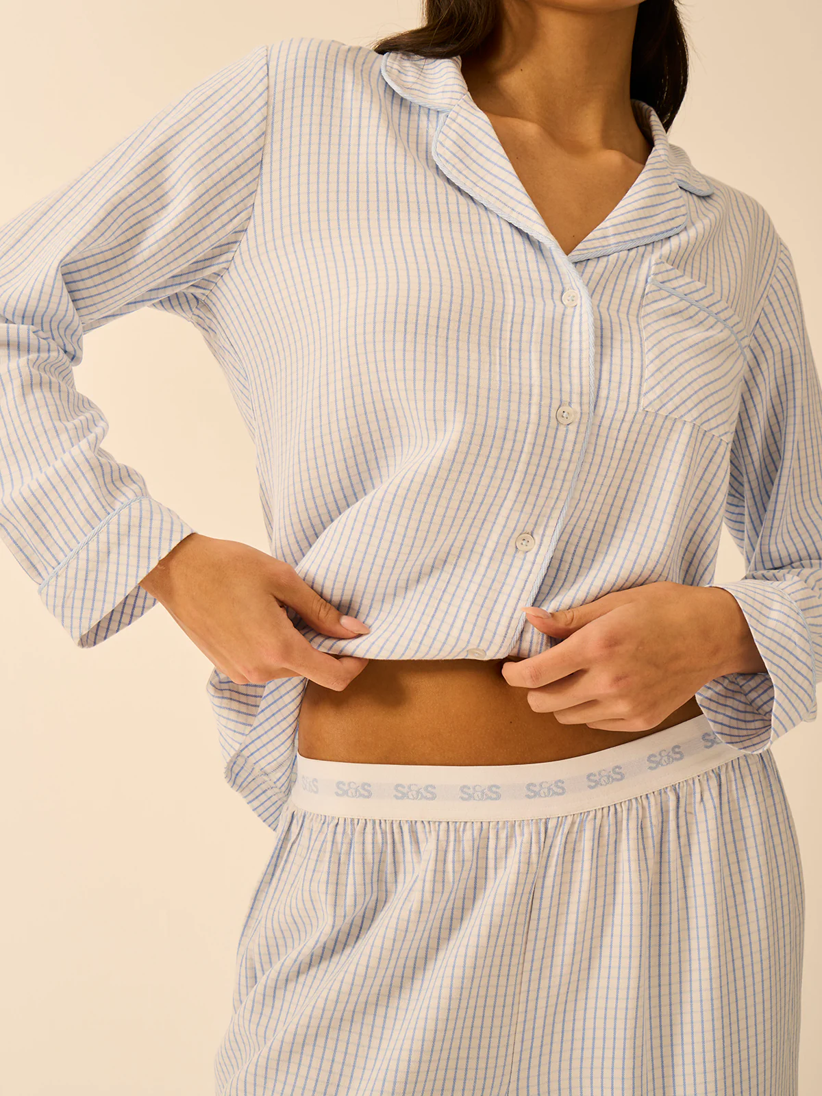 Soft Brushed Woven Pyjama Top - Check Mate - Image 6